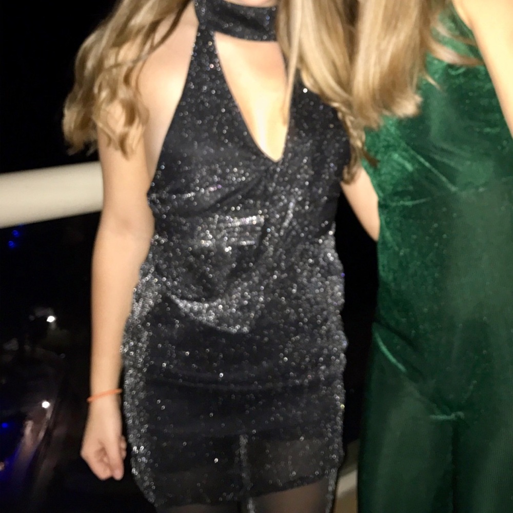 black sparkle dress!